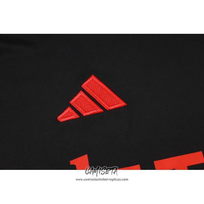 Chandal del Manchester United 2024-2025 Manga Corta Negro - Pantalon Corto